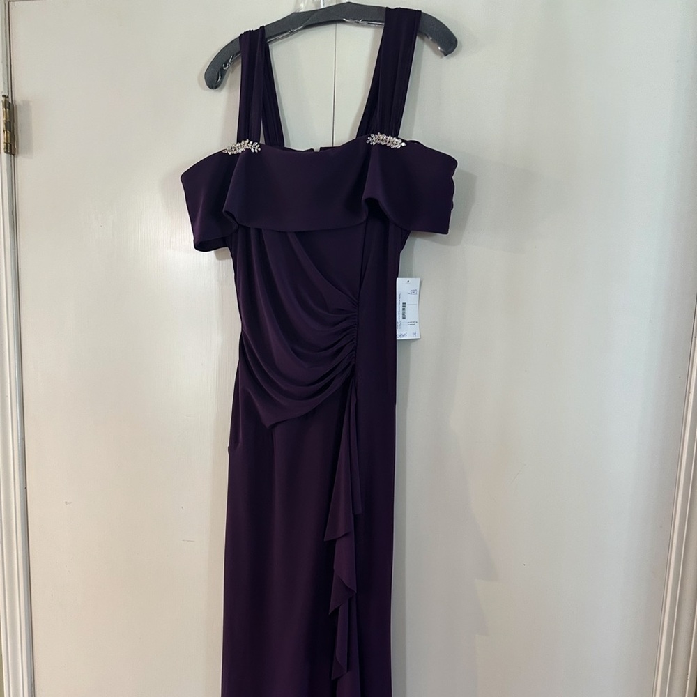 Excape Purple Off-Shoulder Dress